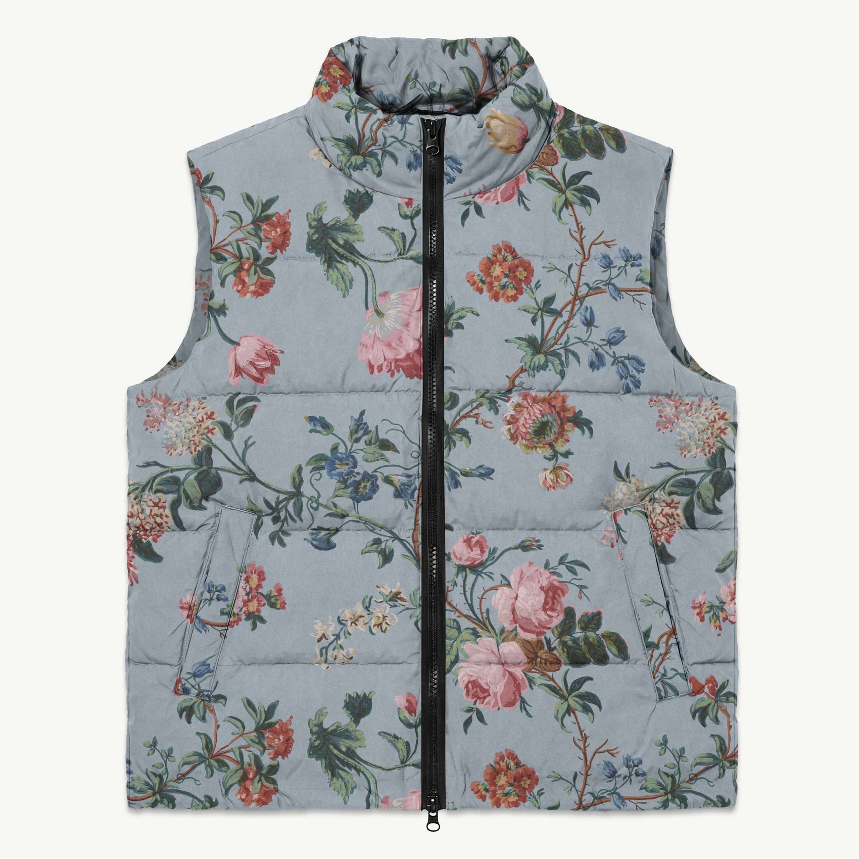 Bud-ding Romance Blue Puffy Vest