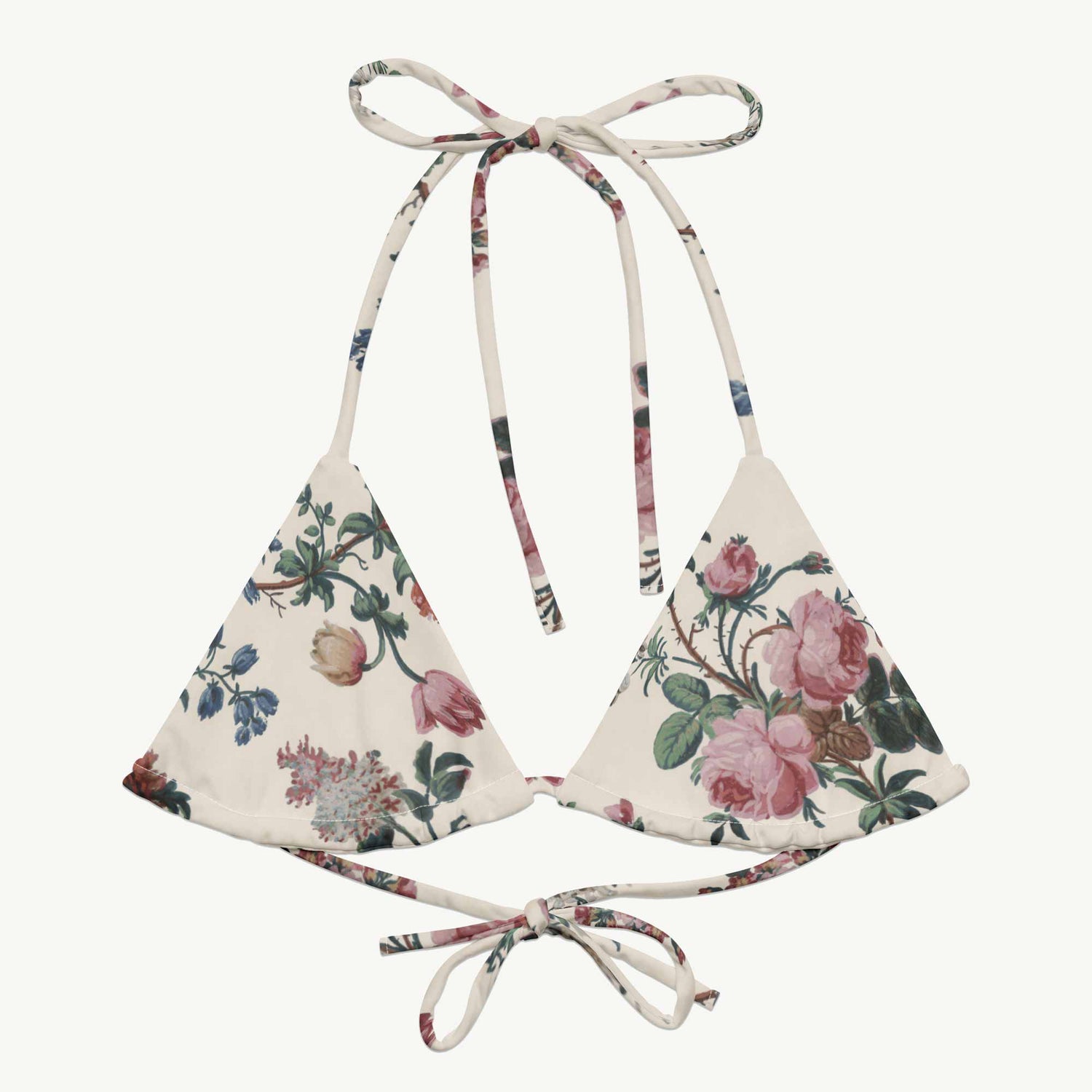 Bud-ding Romance in Cream String Bikini Top
