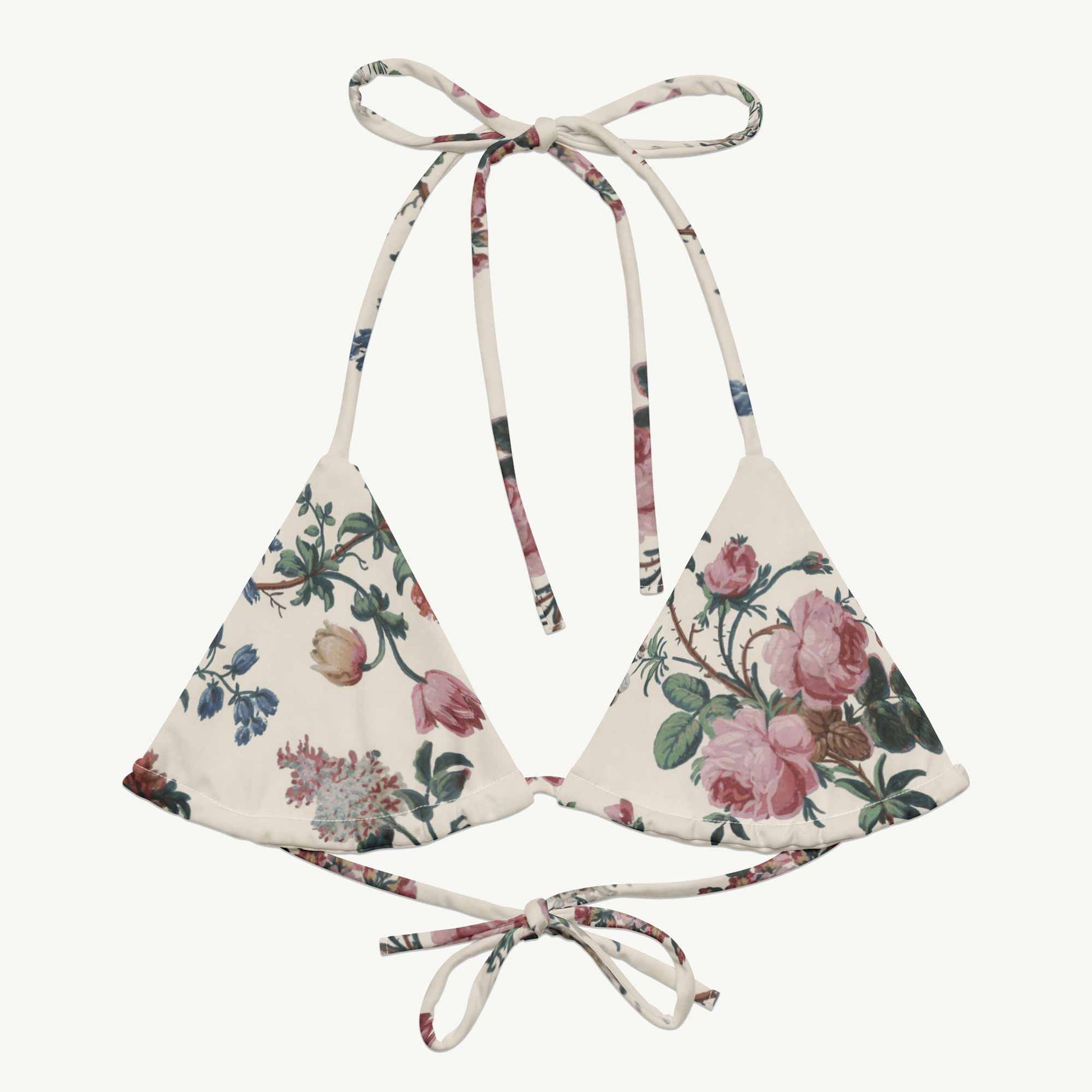 Bud-ding Romance in Cream String Bikini Top