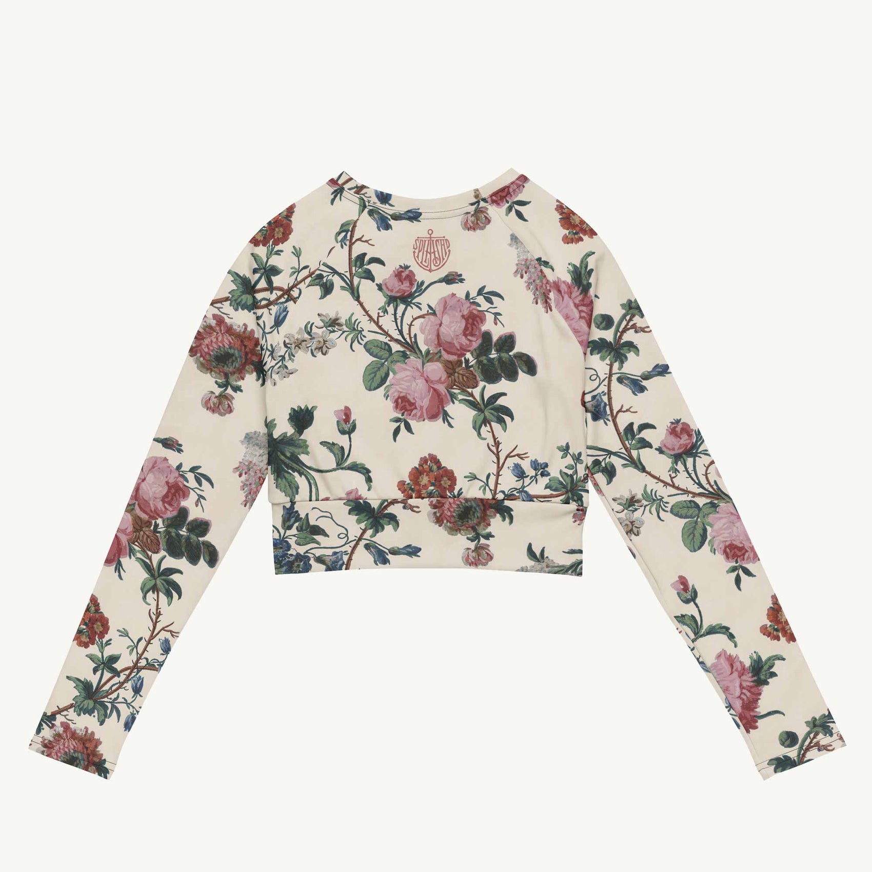 Bud-ding Romance in Cream Cropped Rash Guard