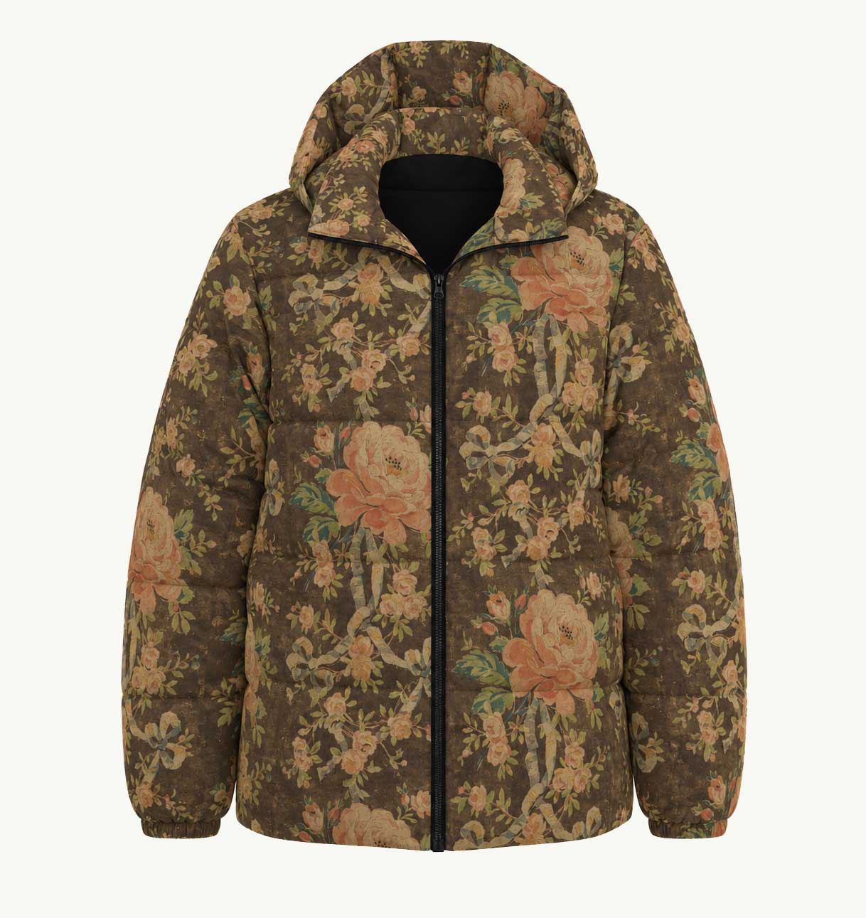 Everything Is Coming Up Roses Puffy Jacket