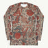 Chintz Charming Rash Guard featuring Rich red and warm cream intricate hand-painted Tree of Life pattern adapted from an 18th century Indian Palampore textile, women’s rash guard