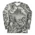 Doom With A View Rash Guard featuring Dark dramatic repeat pattern merging two of Albrecht Dürer&