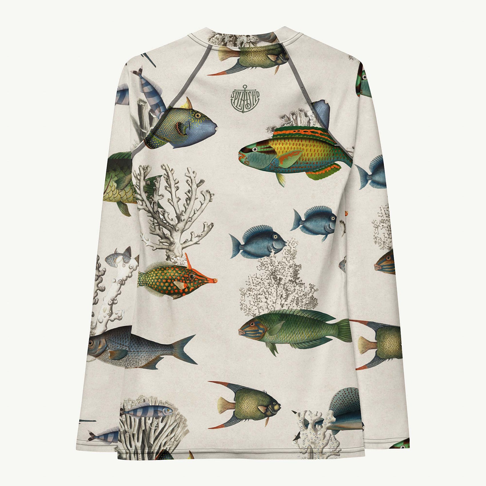 Krilling It!! Rash Guard featuring vintage artwork design, women’s rash guard with detailed artwork