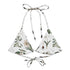 Botany + Clyde String Bikini Top featuring Clean white and green botanical engraving print featuring hand coloured white flowering plants from early 1800s Great Britain in a fresh, peaceful style, women’s string bikini top in vintage print