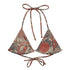 Chintz Charming String Bikini Top featuring Rich red and warm cream intricate hand-painted Tree of Life pattern adapted from an 18th century Indian Palampore textile, women’s string bikini top