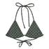 Check Me Out String Bikini Top featuring Crisp classic green and white gingham check pattern with a clean, graphic, timeless feel, women’s string bikini top