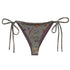 What In Carnation String Bikini Bottom featuring Dark moody background with vibrant wild botanical oil painting illustrations of poppies, morning glories and carnations in rich, dramatic colours, women’s string bikini bottom