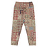 Quilt While You Are Ahead Capri Swim Leggings featuring Rich patchwork repeat pattern in deep reds, blues and warm creams, adapted from 1930s American watercolour documentation of traditional folk quilts, women’s capri swim leggings