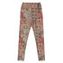 Quilt While You Are Ahead Swim Leggings featuring Rich patchwork repeat pattern in deep reds, blues and warm creams, adapted from 1930s American watercolour documentation of traditional folk quilts, women’s swim leggings
