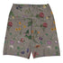 What In Carnation Swim Shorts featuring Dark moody background with vibrant wild botanical oil painting illustrations of poppies, morning glories and carnations in rich, dramatic colours, women’s swim shorts