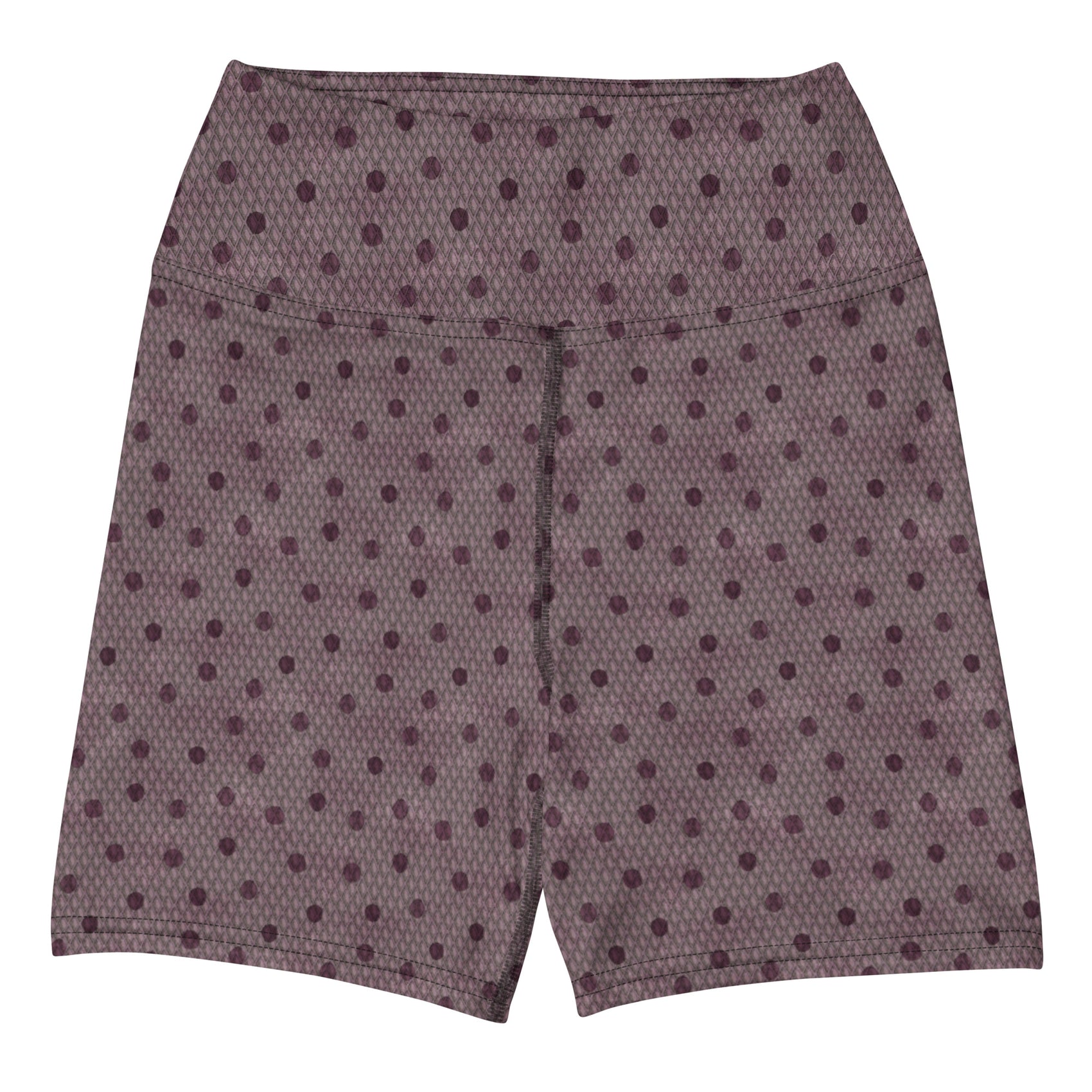 Scale The Seven Seas Swim Shorts featuring Bold all-over graphic fish scale repeat pattern in deep purple, taken from 18th century natural history engravings, women’s swim shorts