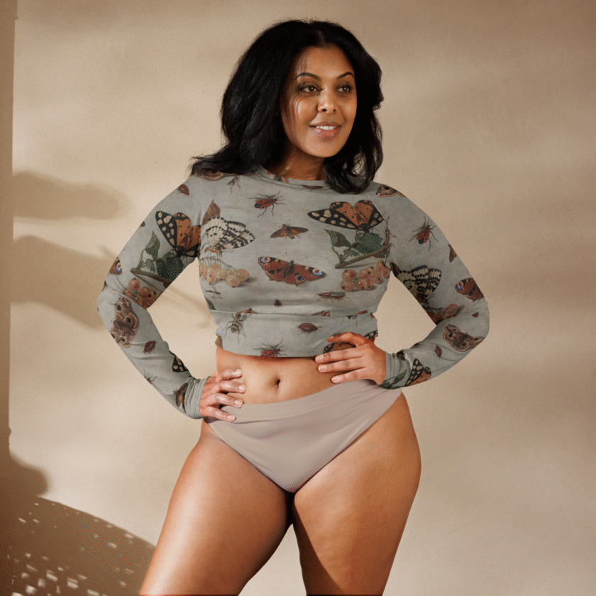 The Moth-ly Crew Crop Rash Guard / Long Sleeve Sports Top - Image 6