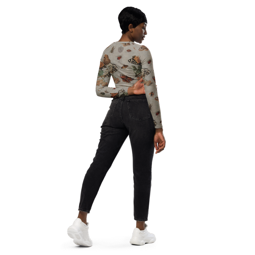 The Moth-ly Crew Crop Rash Guard / Long Sleeve Sports Top - Image 8