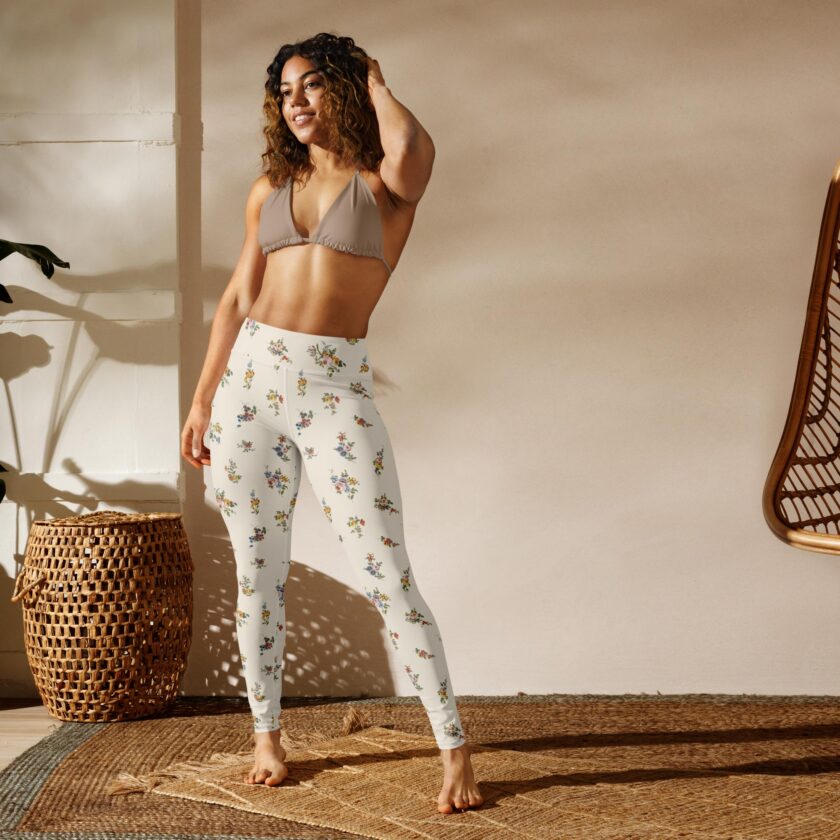 The ’I Lilac You A Lot’ Antique Floral Yoga Leggings / Swim Leggings - Image 8