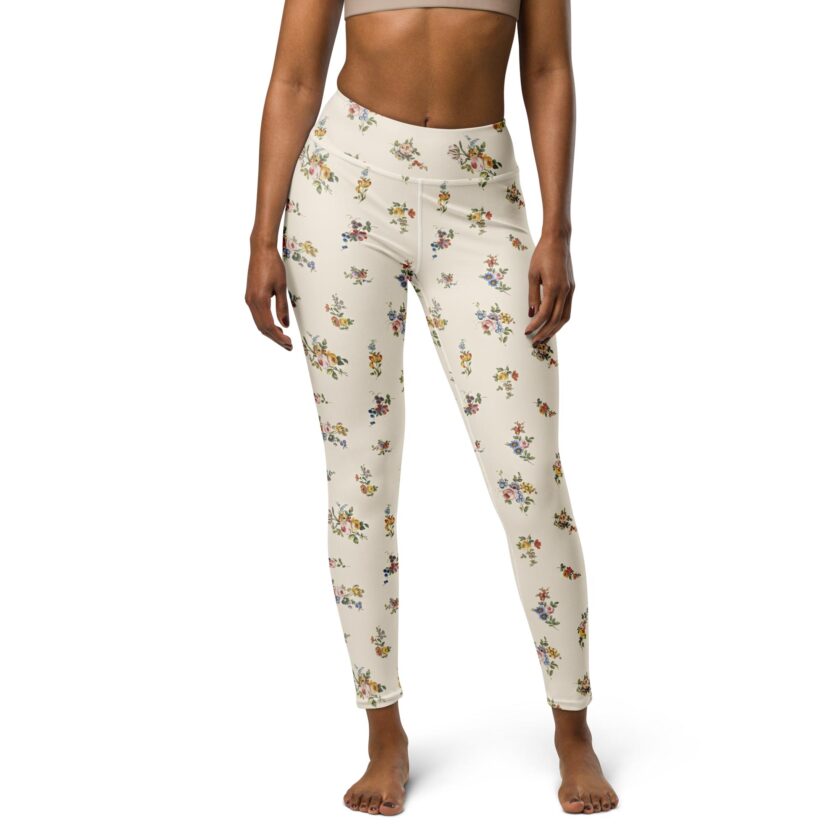 The ’I Lilac You A Lot’ Antique Floral Yoga Leggings / Swim Leggings - Image 6