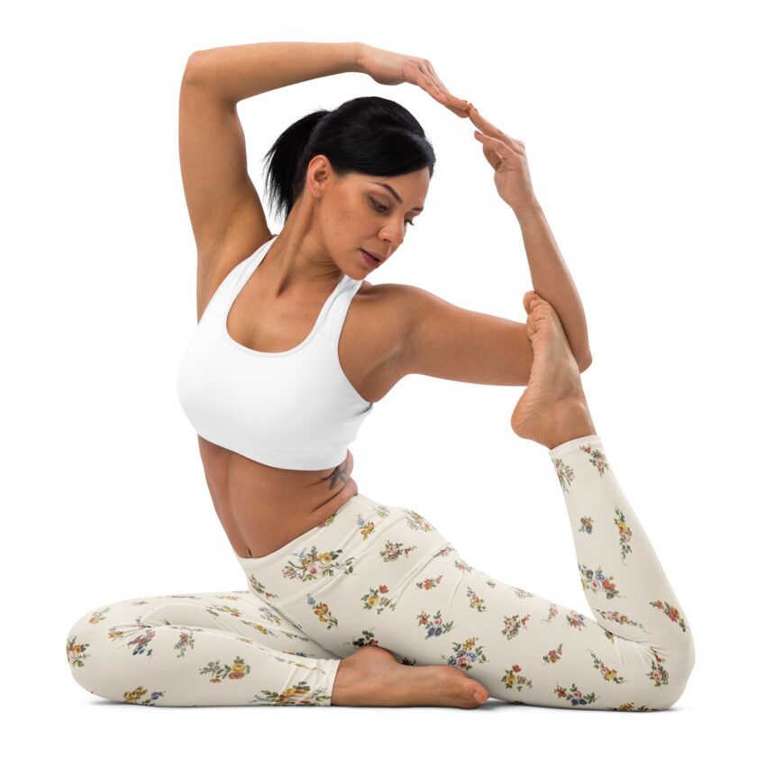 The ’I Lilac You A Lot’ Antique Floral Yoga Leggings / Swim Leggings - Image 9