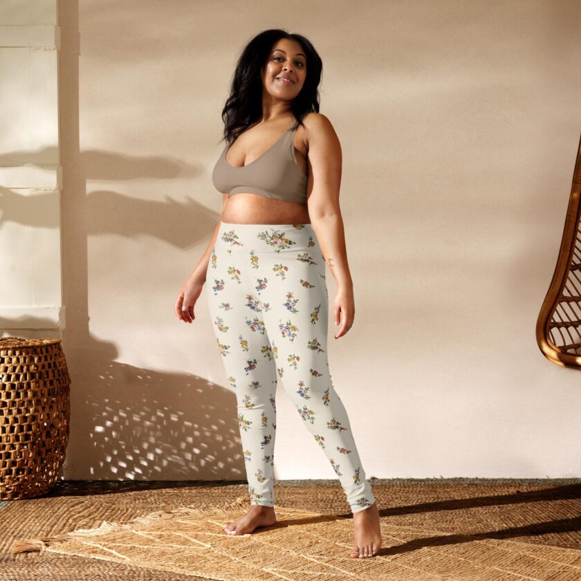 The ’I Lilac You A Lot’ Antique Floral Yoga Leggings / Swim Leggings - Image 7