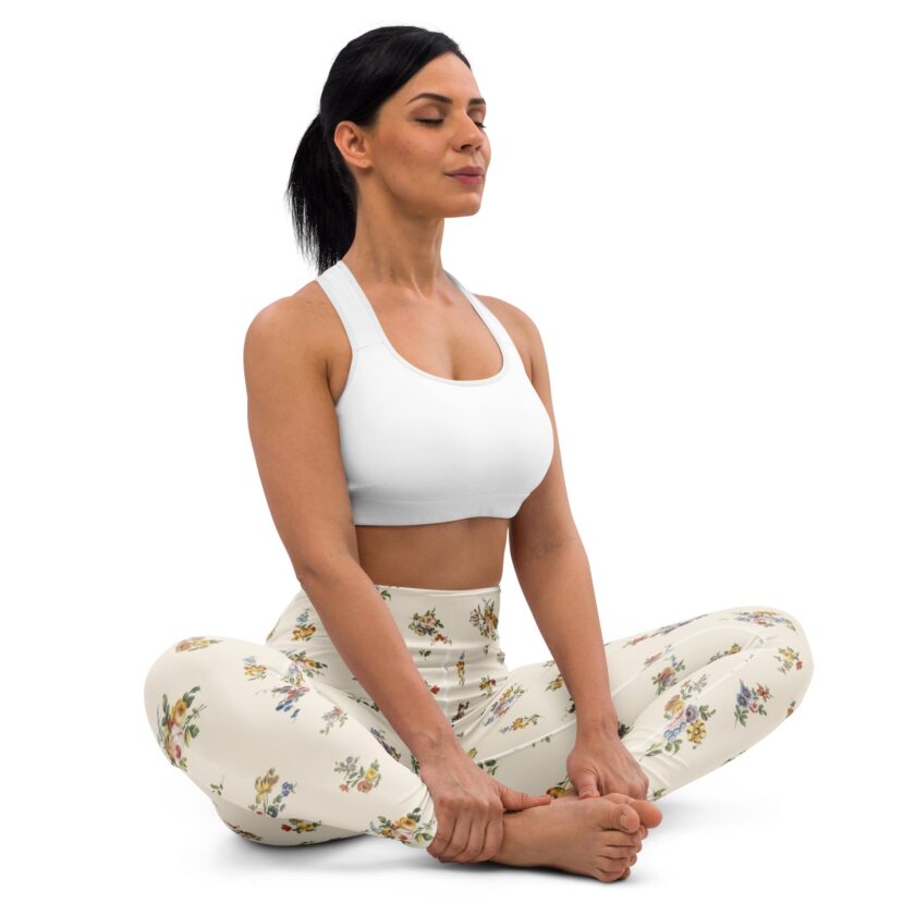The ’I Lilac You A Lot’ Antique Floral Yoga Leggings / Swim Leggings - Image 4