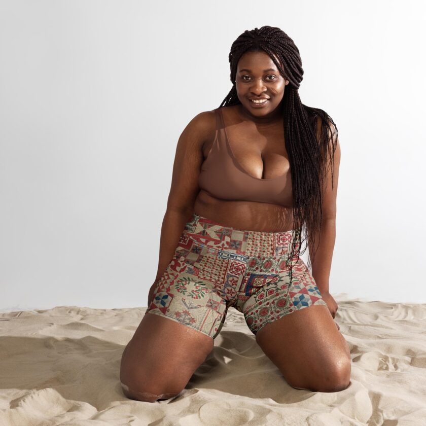 The 'Quilt While You Are Ahead' Yoga Shorts / Swim Shorts - Image 11