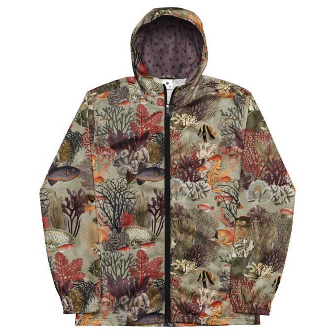 The 'Kelp Calm and Coral On' Unisex Windbreaker