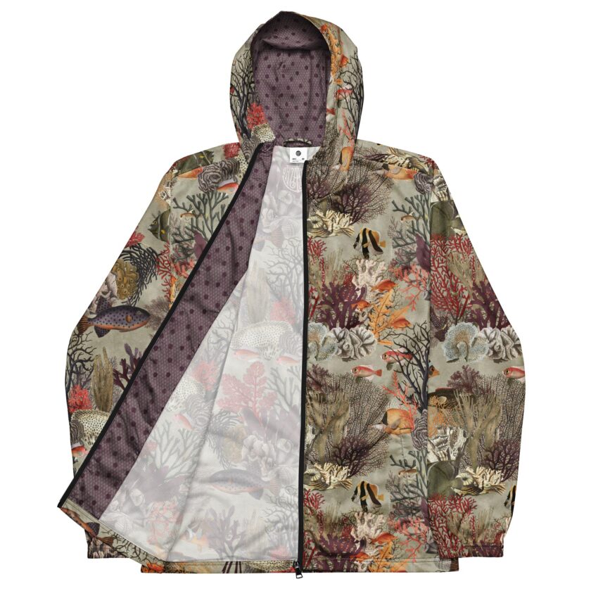 The 'Kelp Calm and Coral On' Unisex Windbreaker - Image 2