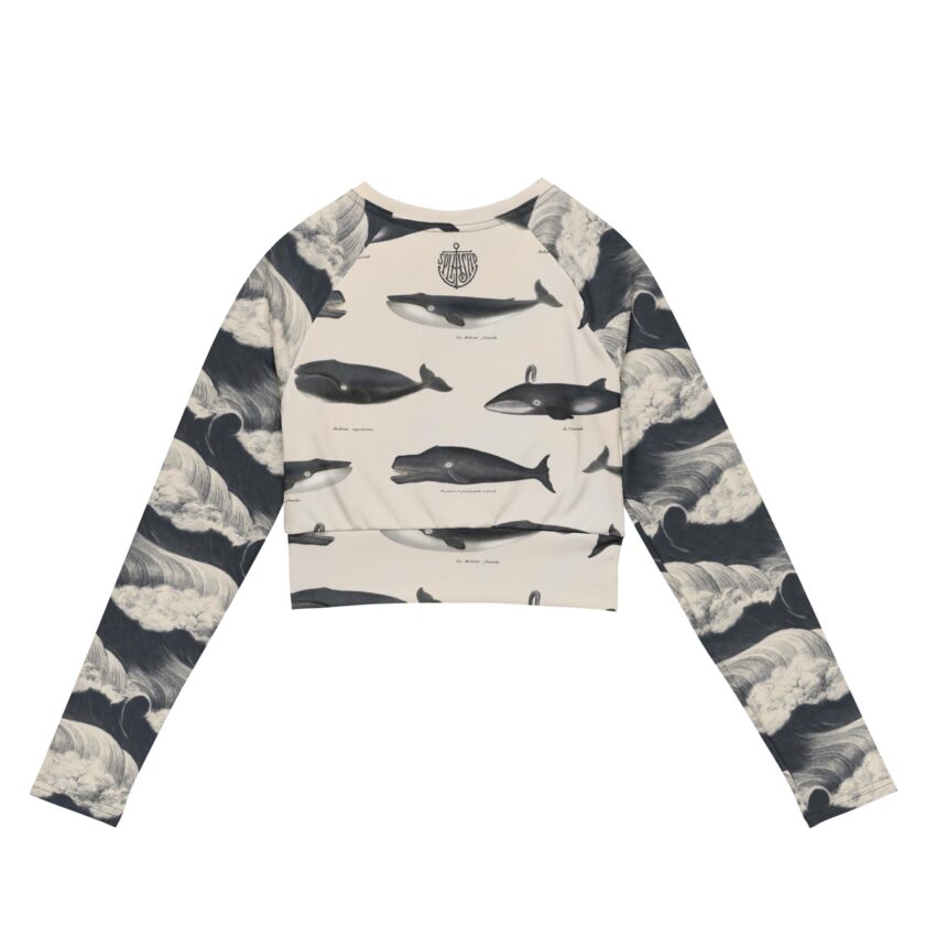 The ’Whale Of A Time’ Cropped Rash Guard / Activewear Top - Image 4