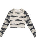 The ’Whale Of A Time’ Cropped Rash Guard / Activewear Top