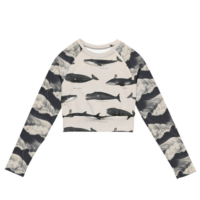 The ’Whale Of A Time’ Cropped Rash Guard / Activewear Top
