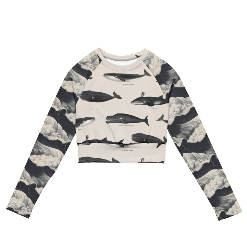 The ’Whale Of A Time’ Cropped Rash Guard / Activewear Top