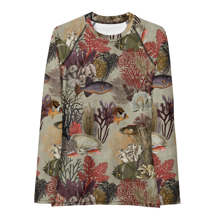 The 'Kelp Calm and Coral On' Women's Rash Guard