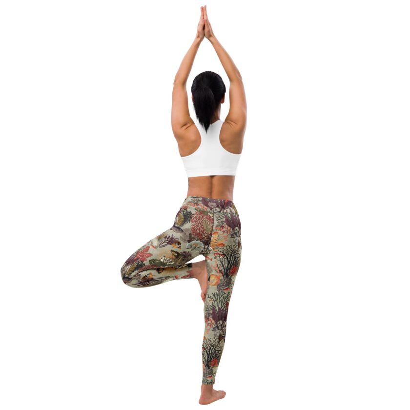 The 'Kelp Calm And Coral On' Yoga Leggings / Swim Leggings - Image 8