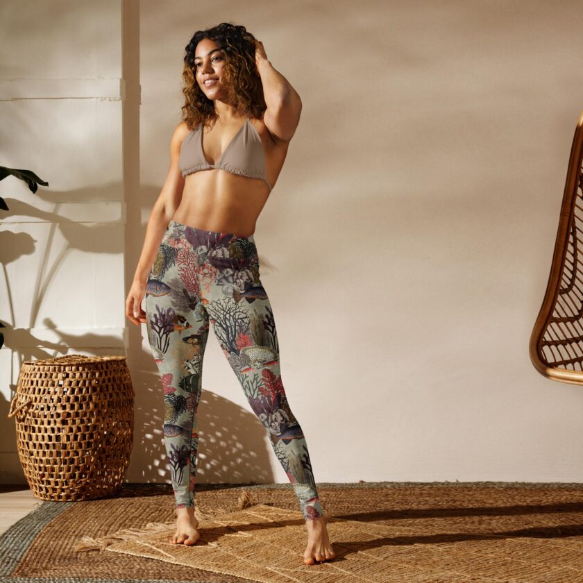 The 'Kelp Calm And Coral On' Yoga Leggings / Swim Leggings - Image 11