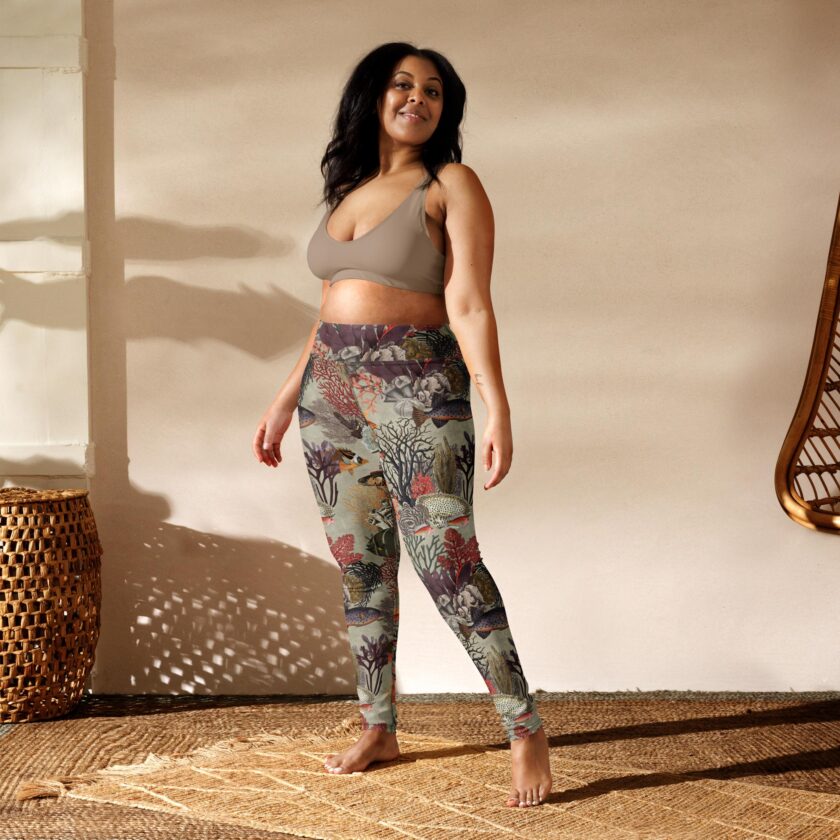 The 'Kelp Calm And Coral On' Yoga Leggings / Swim Leggings - Image 10