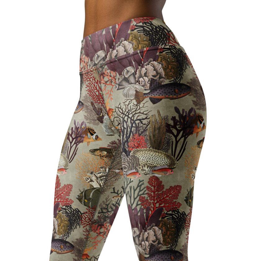 The 'Kelp Calm And Coral On' Yoga Leggings / Swim Leggings - Image 5
