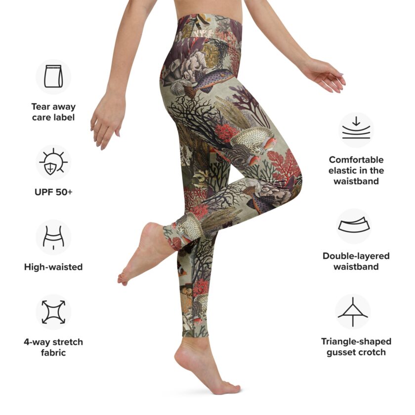 The 'Kelp Calm And Coral On' Yoga Leggings / Swim Leggings - Image 4