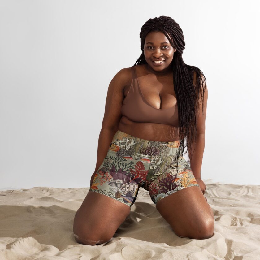 The 'Kelp Calm And Coral On' Yoga Shorts / Swim Shorts - Image 7
