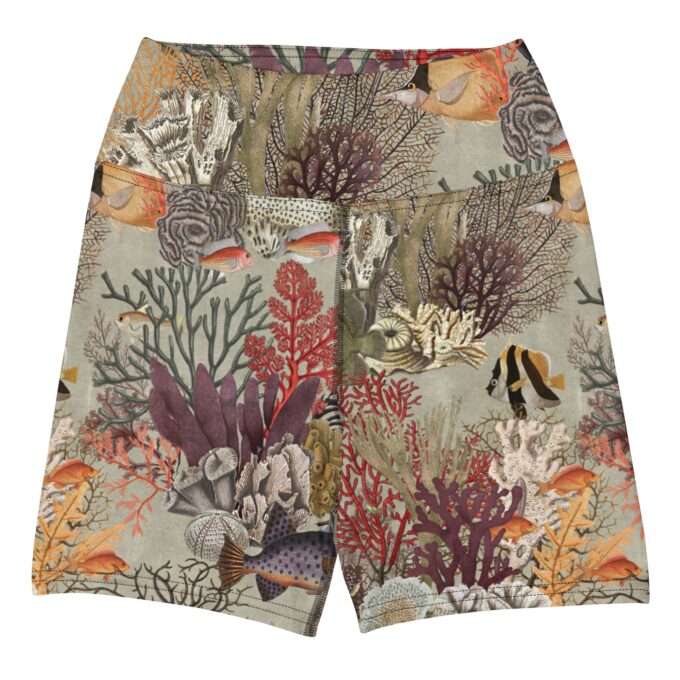 The 'Kelp Calm And Coral On' Yoga Shorts / Swim Shorts